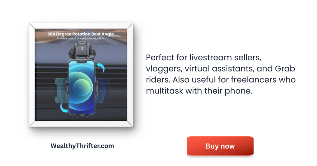 desk or car phone holder for vloggers, VAs, and Grab riders