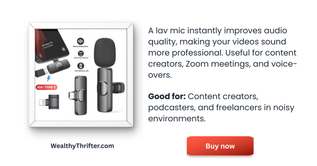 Wireless lavalier microphone for content creators 12.12 sale