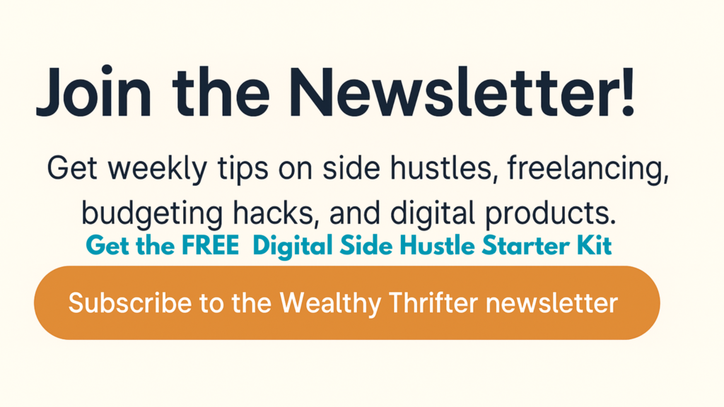 Wealthy thrifter newsletter subscription banner